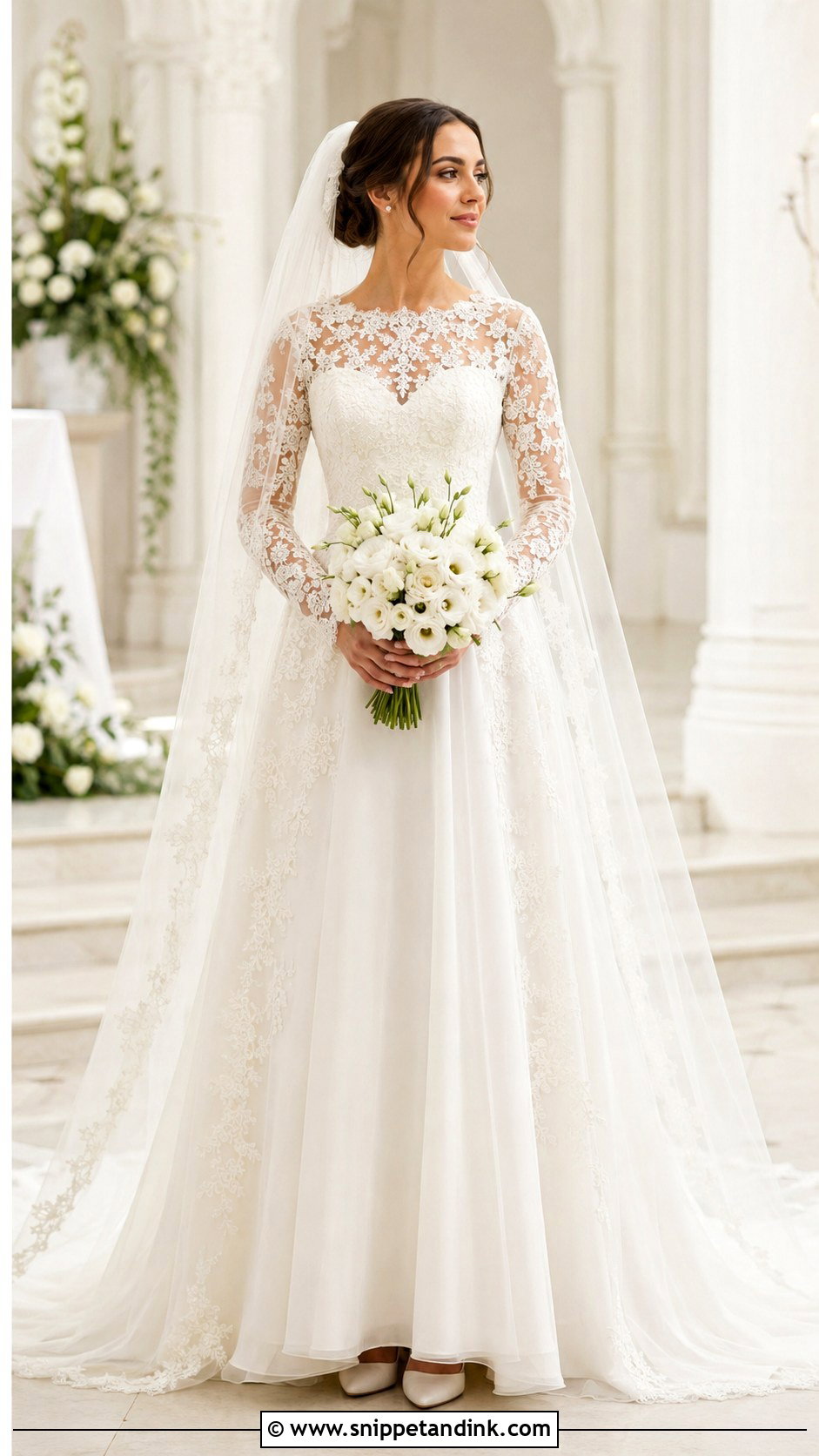 Casablanca Bridal Modest Illusion Sleeve Gown - Snippet and Ink - 20 Casablanca Bridal Ideas