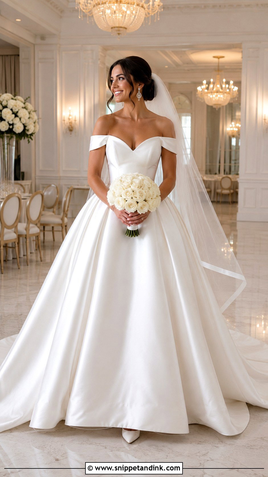 Casablanca Bridal Off Shoulder Satin Ball Gown - Snippet and Ink - 20 Casablanca Bridal Ideas