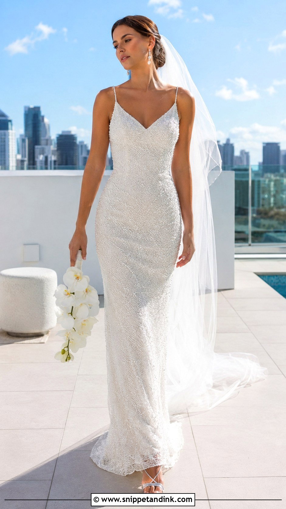 Casablanca Bridal Pearl Beaded Sheath Gown - Snippet and Ink - 20 Casablanca Bridal Ideas