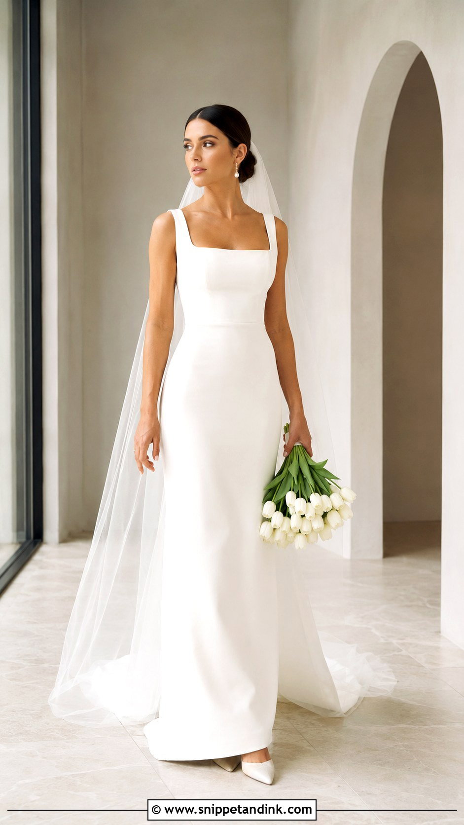 Casablanca Bridal Square Neck Crepe Gown - Snippet and Ink - 20 Casablanca Bridal Ideas