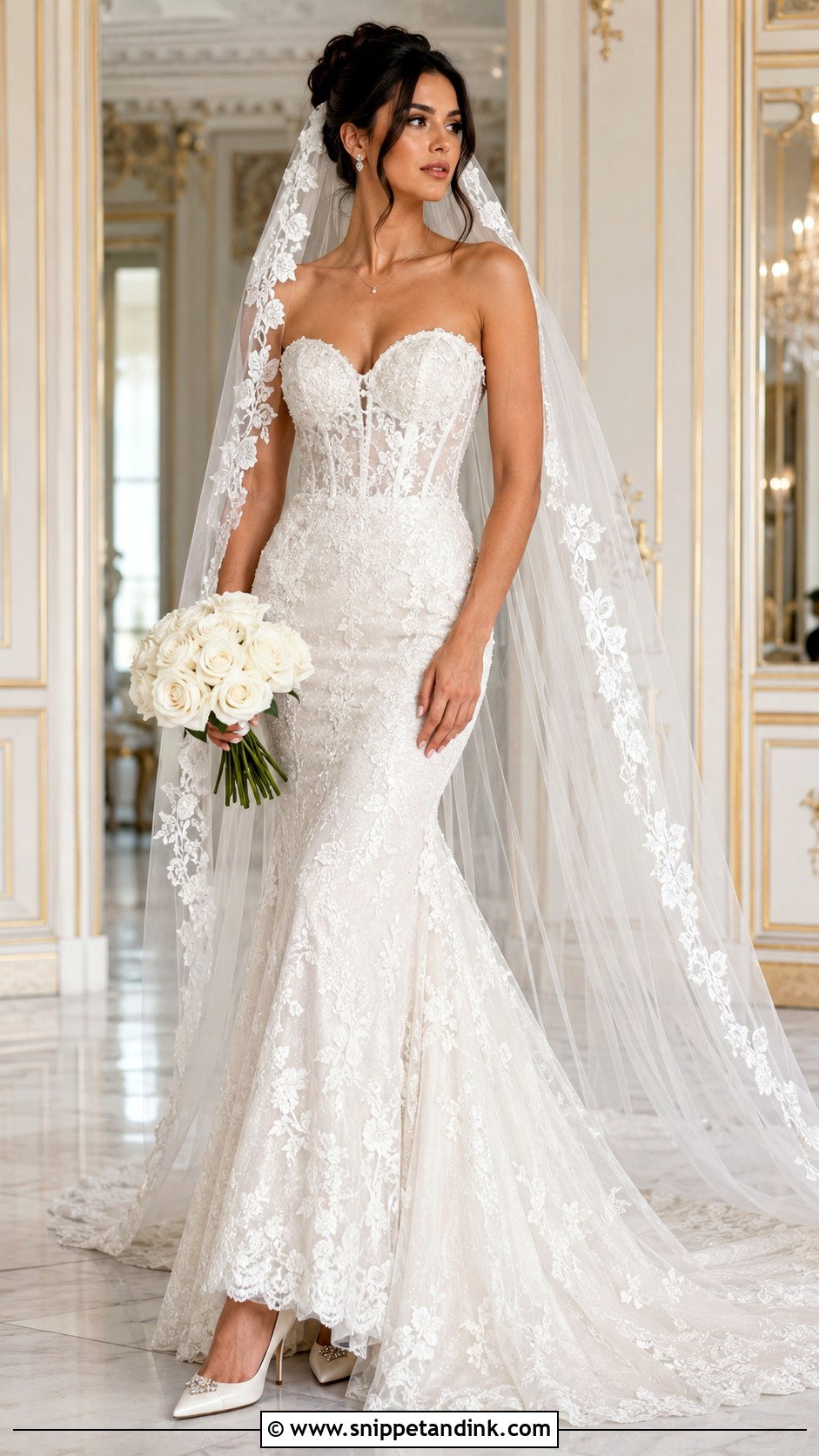 Casablanca Bridal Strapless Lace Fit And Flare Gown - Snippet and Ink - 20 Casablanca Bridal Ideas
