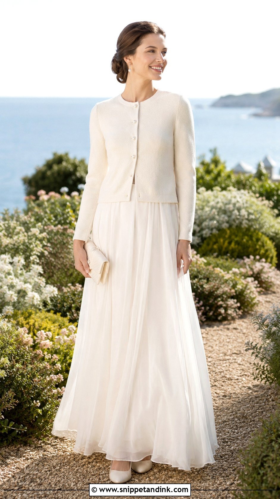 Cashmere Jacket With Chiffon Wedding Dress - Snippet and Ink - 20 Wedding Dress with Jacket Ideas