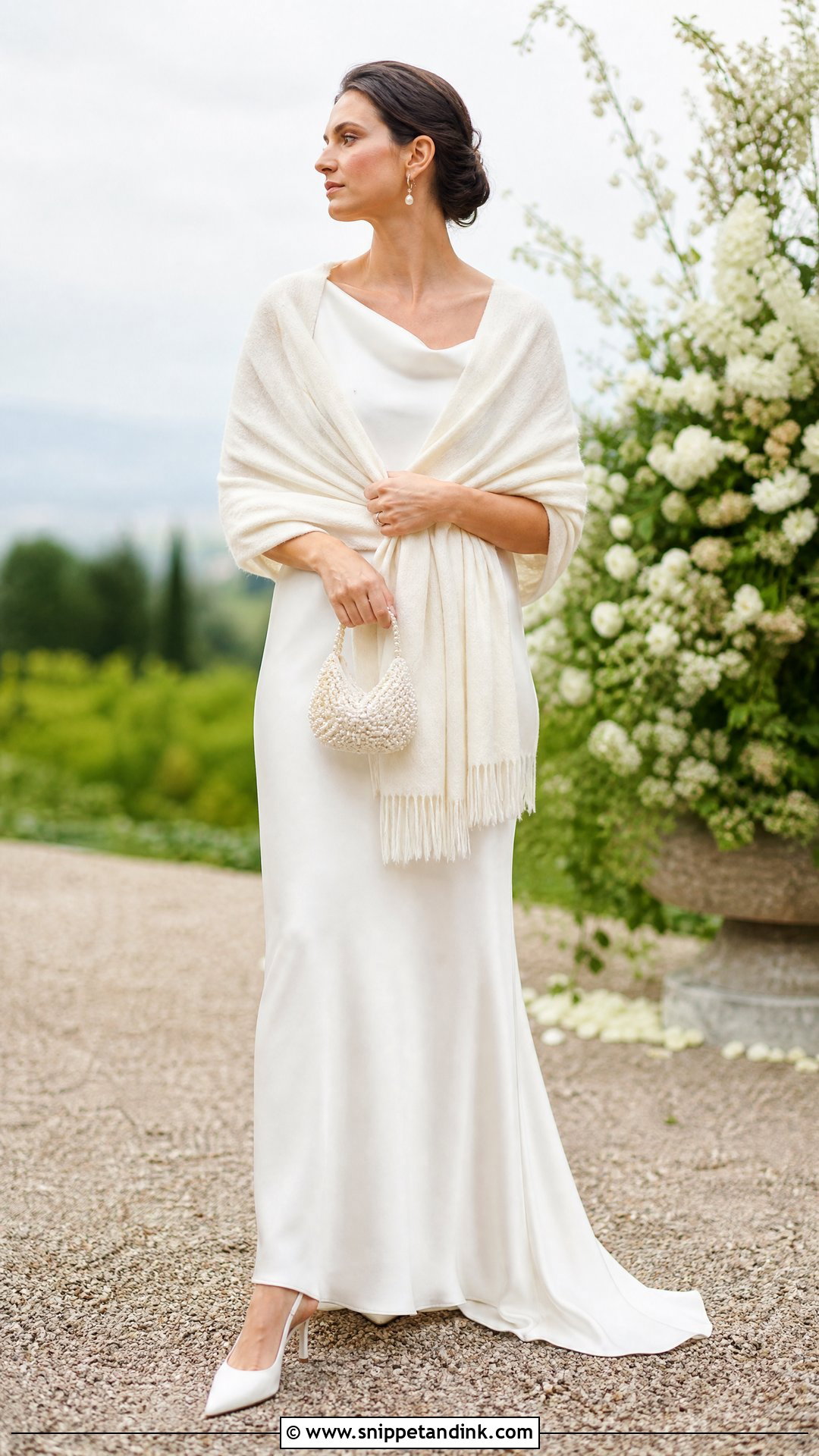 Cashmere Shawl Wedding Dress Cover - Snippet and Ink - 20 Wedding Dress Cover Ideas