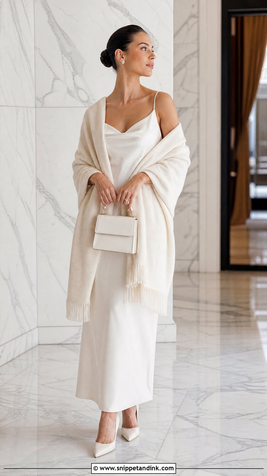 Cashmere Shawl With Silk Winter Wedding Dress - Snippet and Ink - 25 Winter Wedding Dress Coverups Ideas