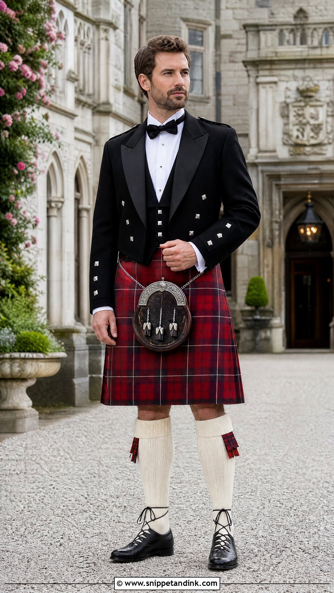 Castle Wedding Kilt Outfit - Snippet and Ink - 20 Wedding Kilt Ideas