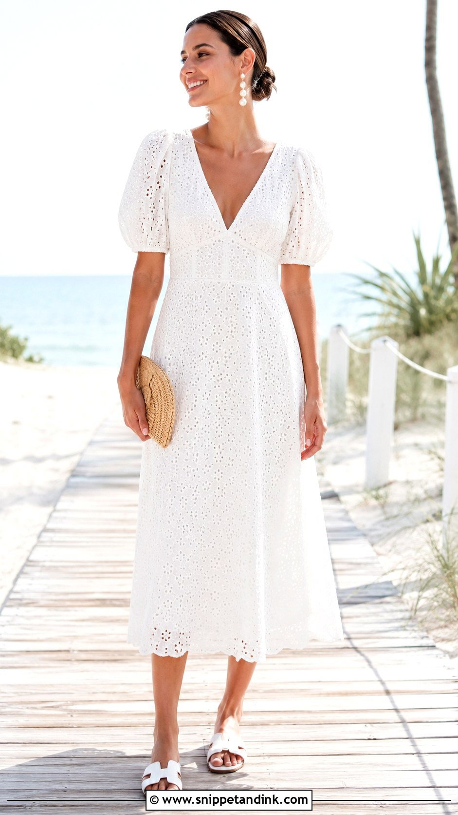 Casual Beach Wedding Dress With Cotton Eyelet - Snippet and Ink - 25 Casual Beach Wedding Dresses