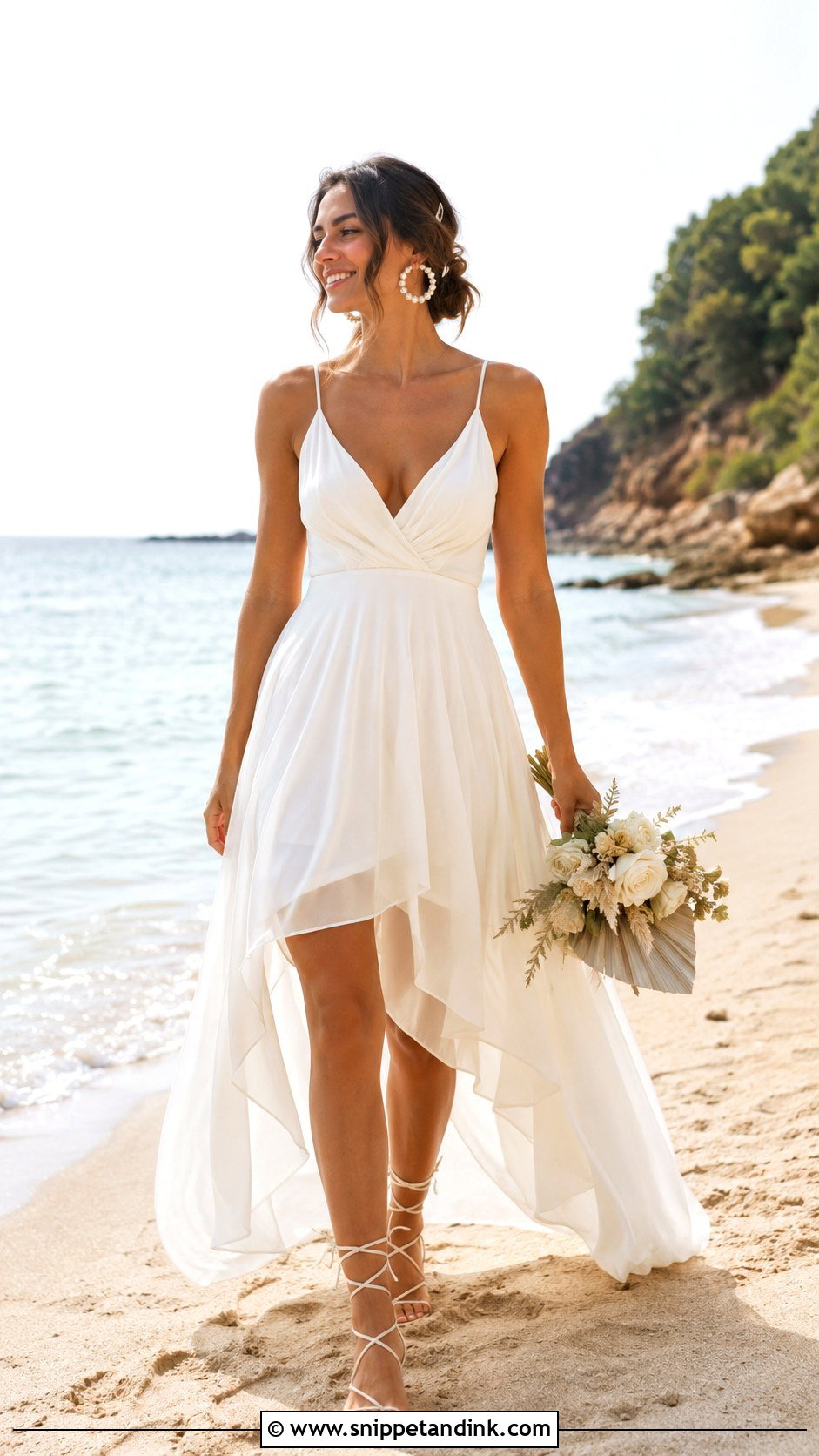Casual Beach Wedding Dress With High Low Hem - Snippet and Ink - 25 Casual Beach Wedding Dresses