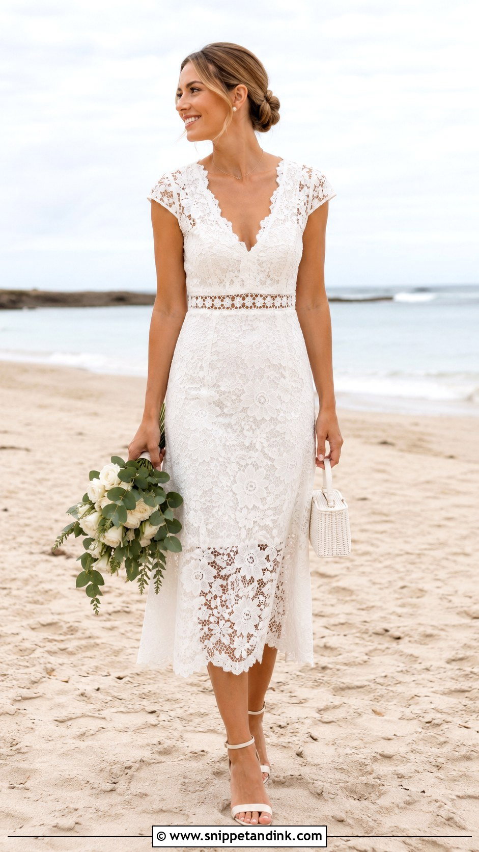 Casual Beach Wedding Dress With Lace Midi - Snippet and Ink - 25 Casual Beach Wedding Dresses