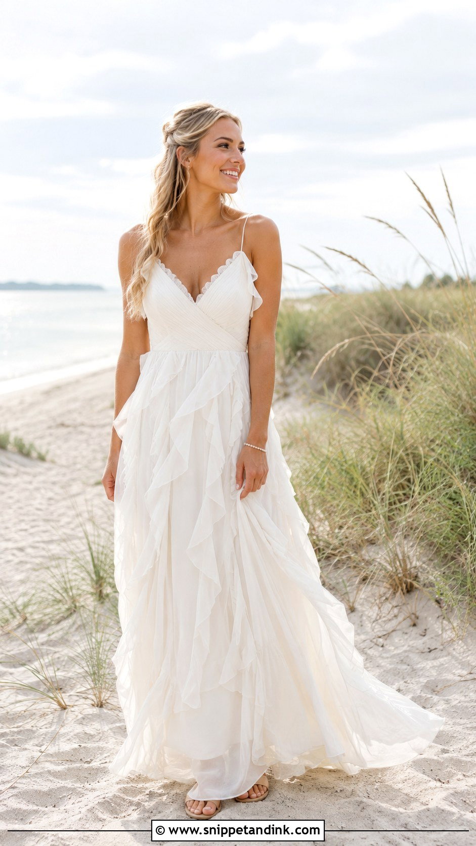 Casual Beach Wedding Dress With Ruffle Maxi - Snippet and Ink - 25 Casual Beach Wedding Dresses