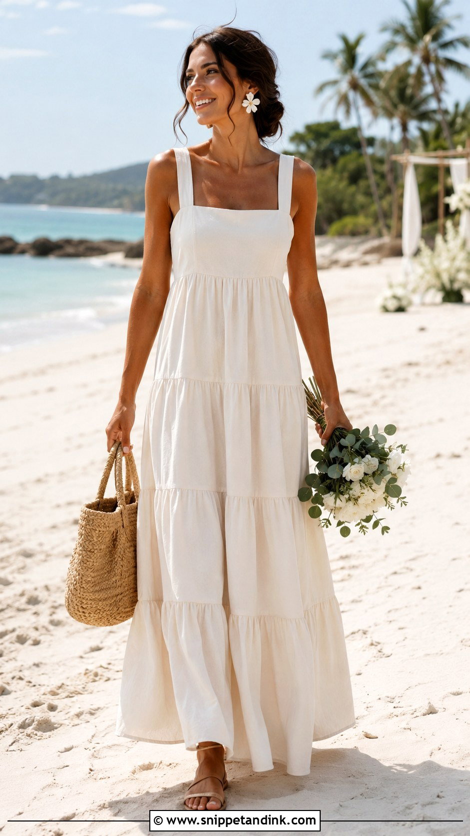 Casual Beach Wedding Dress With Tiered Maxi - Snippet and Ink - 25 Casual Beach Wedding Dresses