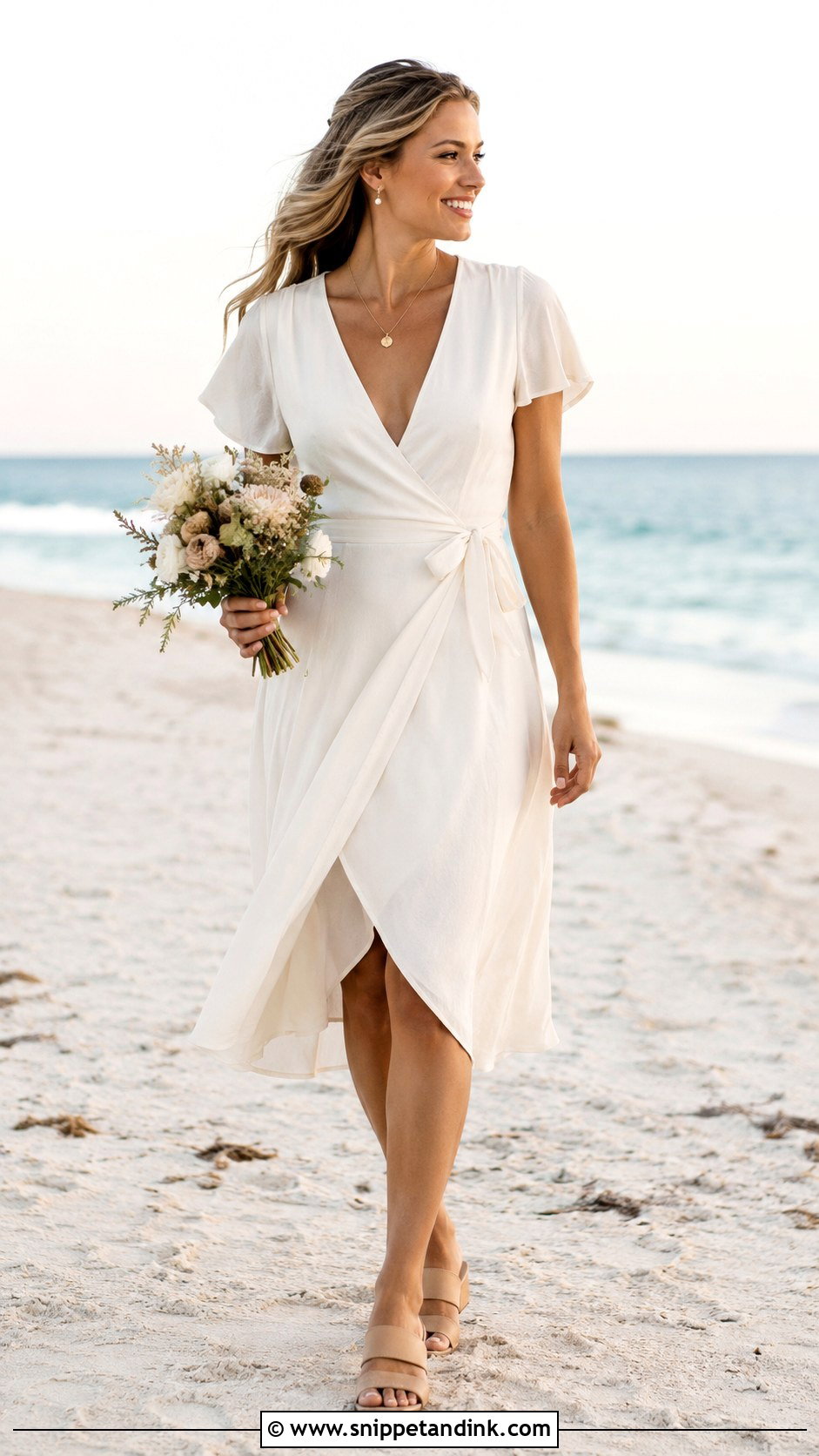 Casual Beach Wedding Dress With Wrap Dress - Snippet and Ink - 25 Casual Beach Wedding Dresses