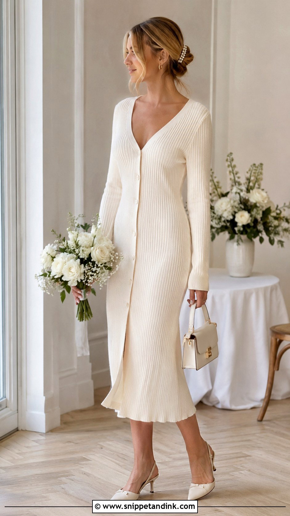 Casual Bridal Cardigan Dress Outfit - Snippet and Ink - 20 Casual Bridal Outfits