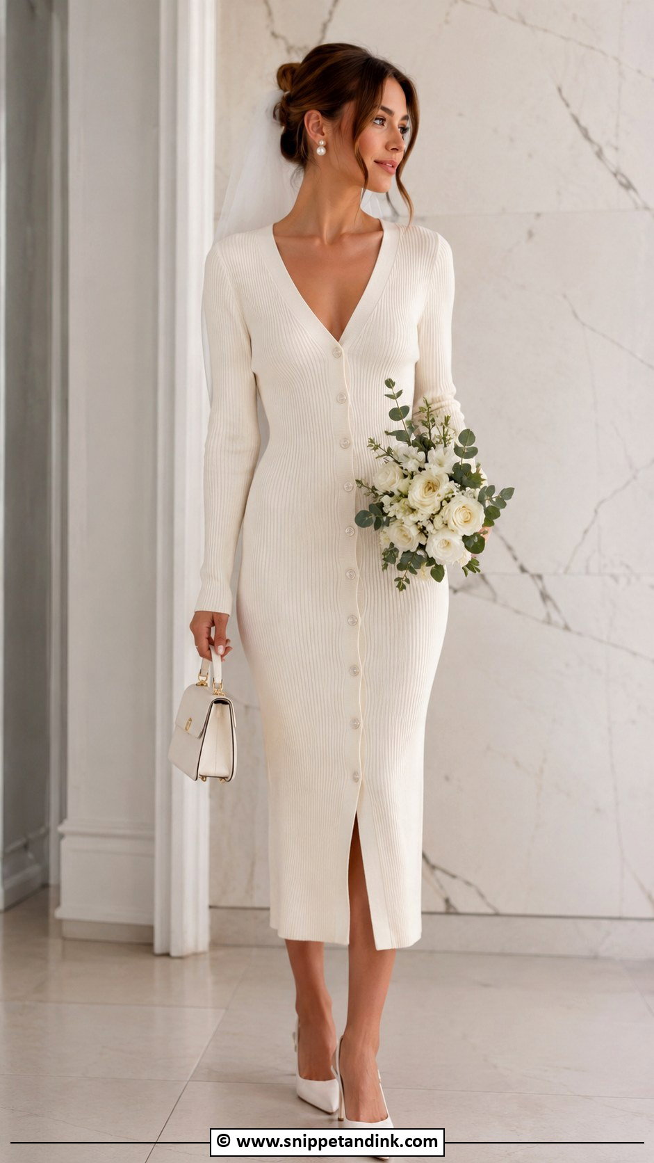 Casual Bridal Cardigan Dress Outfit - Snippet and Ink - 25 Casual Bridal Outfit Ideas