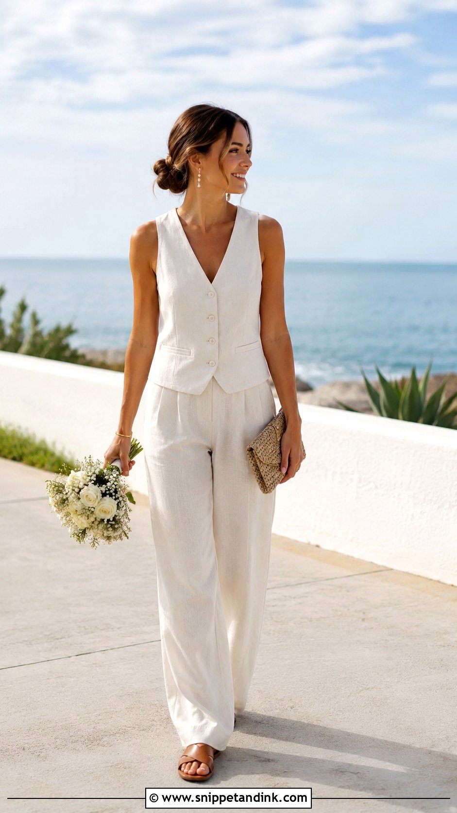 Casual Bridal Linen Set Outfit - Snippet and Ink - 20 Casual Bridal Outfits