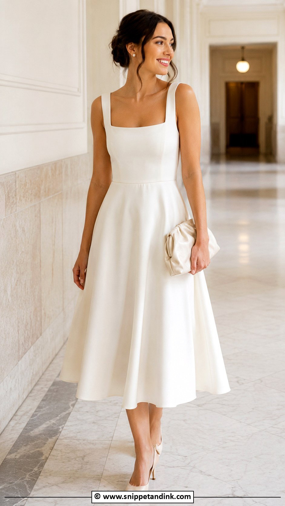 Casual Bridal Midi Dress Outfit - Snippet and Ink - 25 Casual Bridal Outfit Ideas