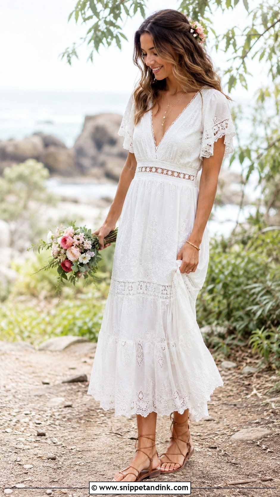 Casual Bride Boho White Dress - Snippet and Ink - 25 Casual Bride Outfit Ideas