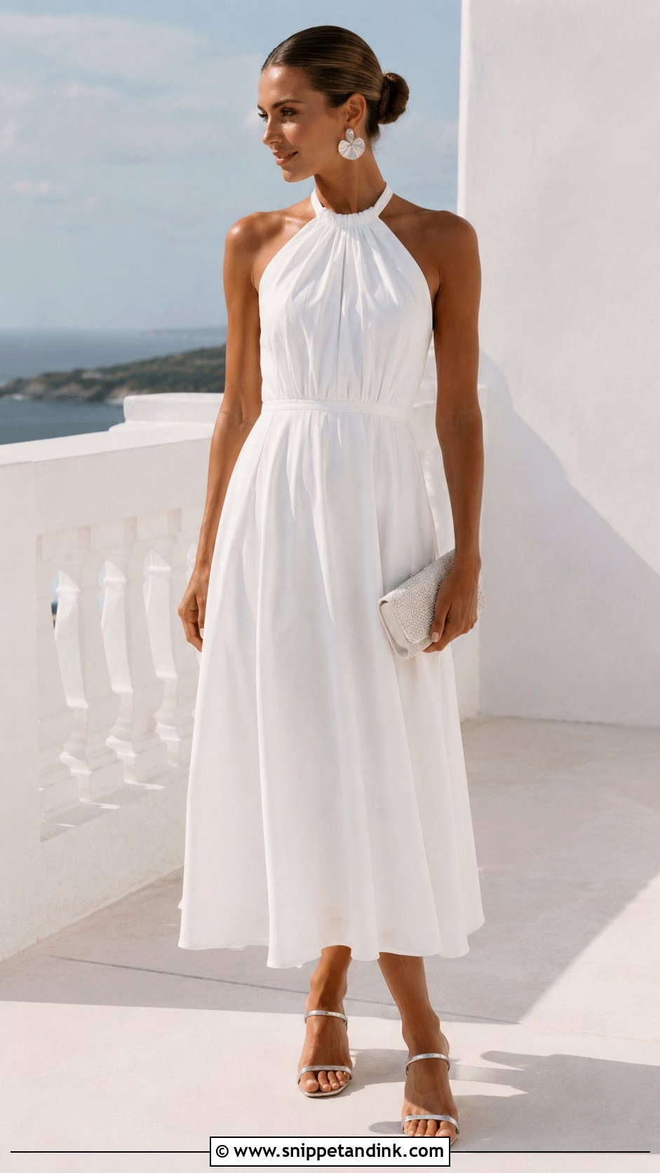 Casual Bride Halter Midi Dress - Snippet and Ink - 20 Casual Bride Dress Ideas