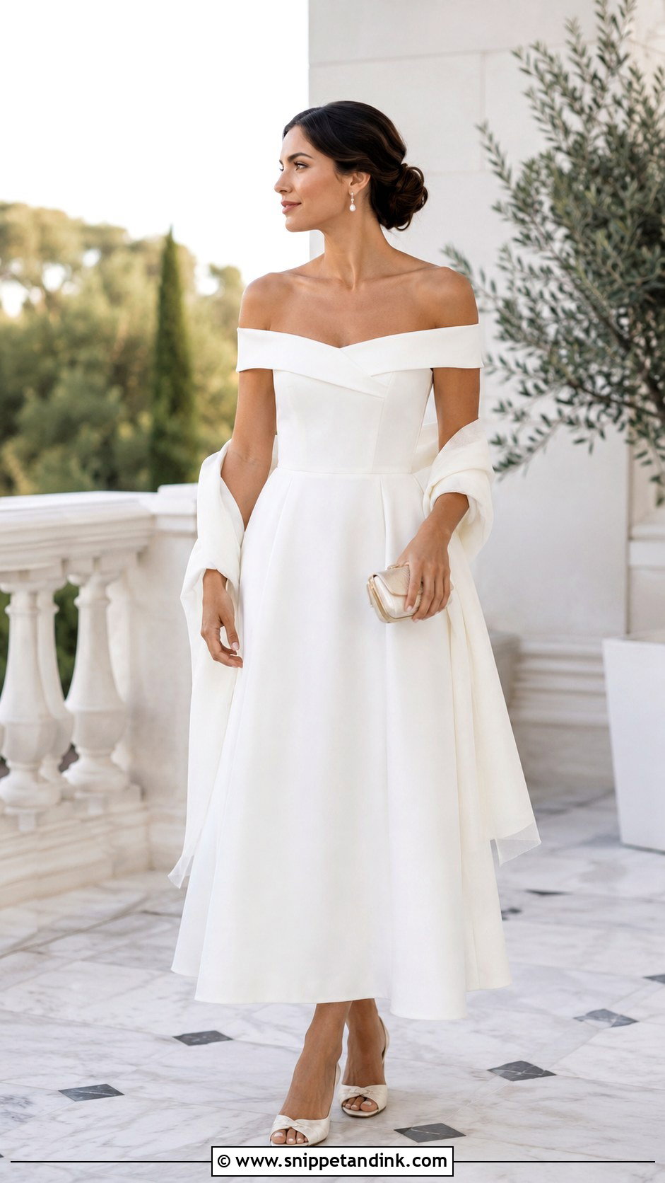 Casual Bride Off Shoulder Dress - Snippet and Ink - 20 Casual Bride Dress Ideas