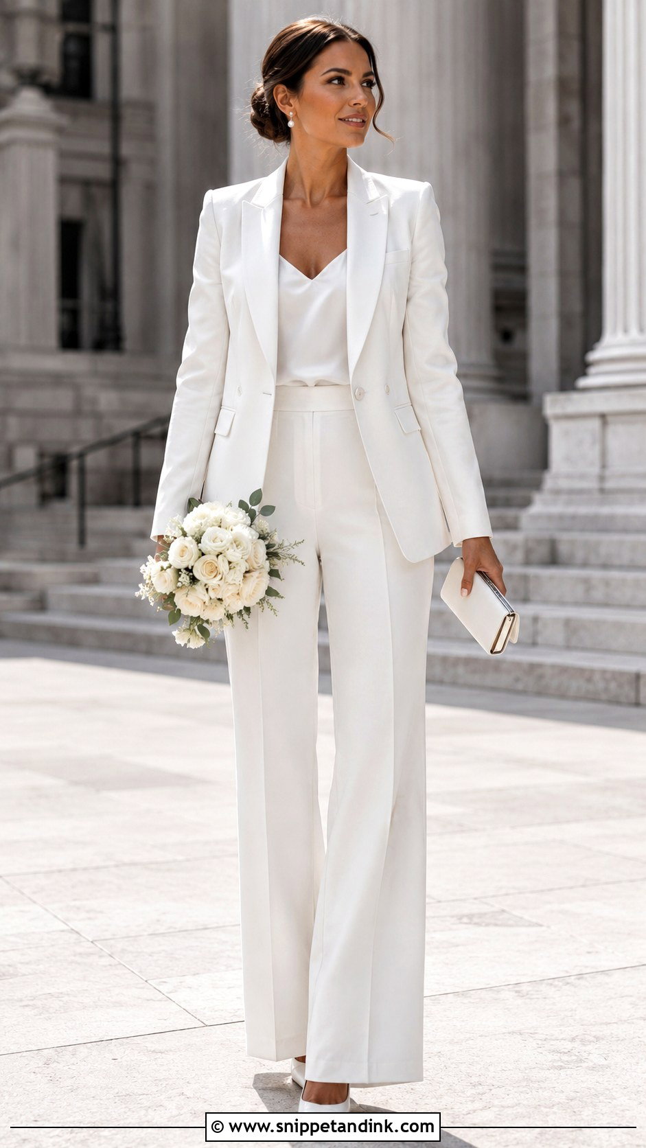 Casual Bride White Pantsuit - Snippet and Ink - 20 Casual Bride Dress Ideas