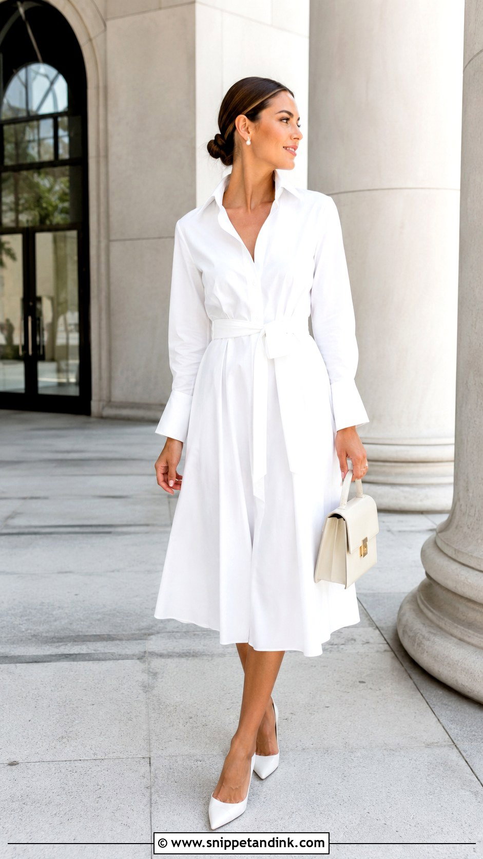 Casual Bride White Shirt Dress - Snippet and Ink - 25 Casual Bride Outfit Ideas