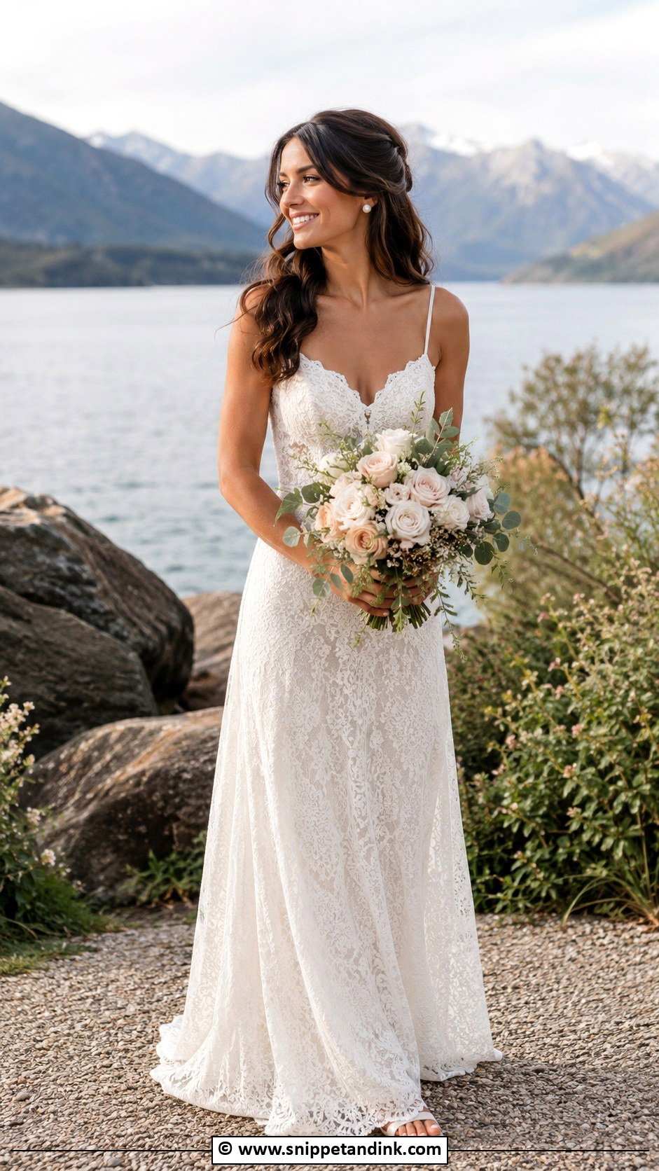 Casual Lace Maxi Wedding Dress - Snippet and Ink - 25 Informal Wedding Dresses