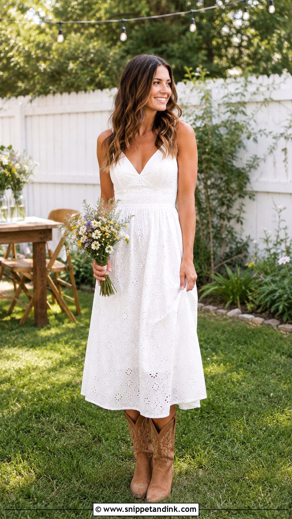 Casual Wedding Dress With Cowboy Boots - Snippet and Ink - 25 Country Wedding Dresses with Boots