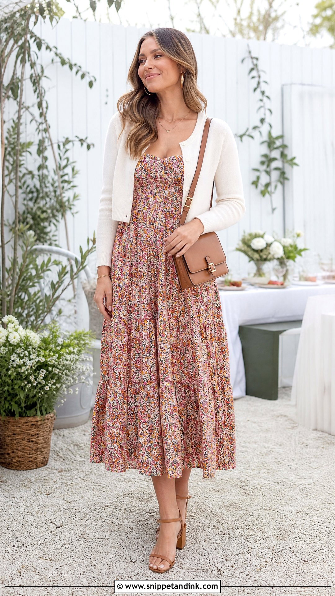 Casual Wedding Guest Midi Dress Outfit - Snippet and Ink - 20 Wedding Invitation Outfit Ideas