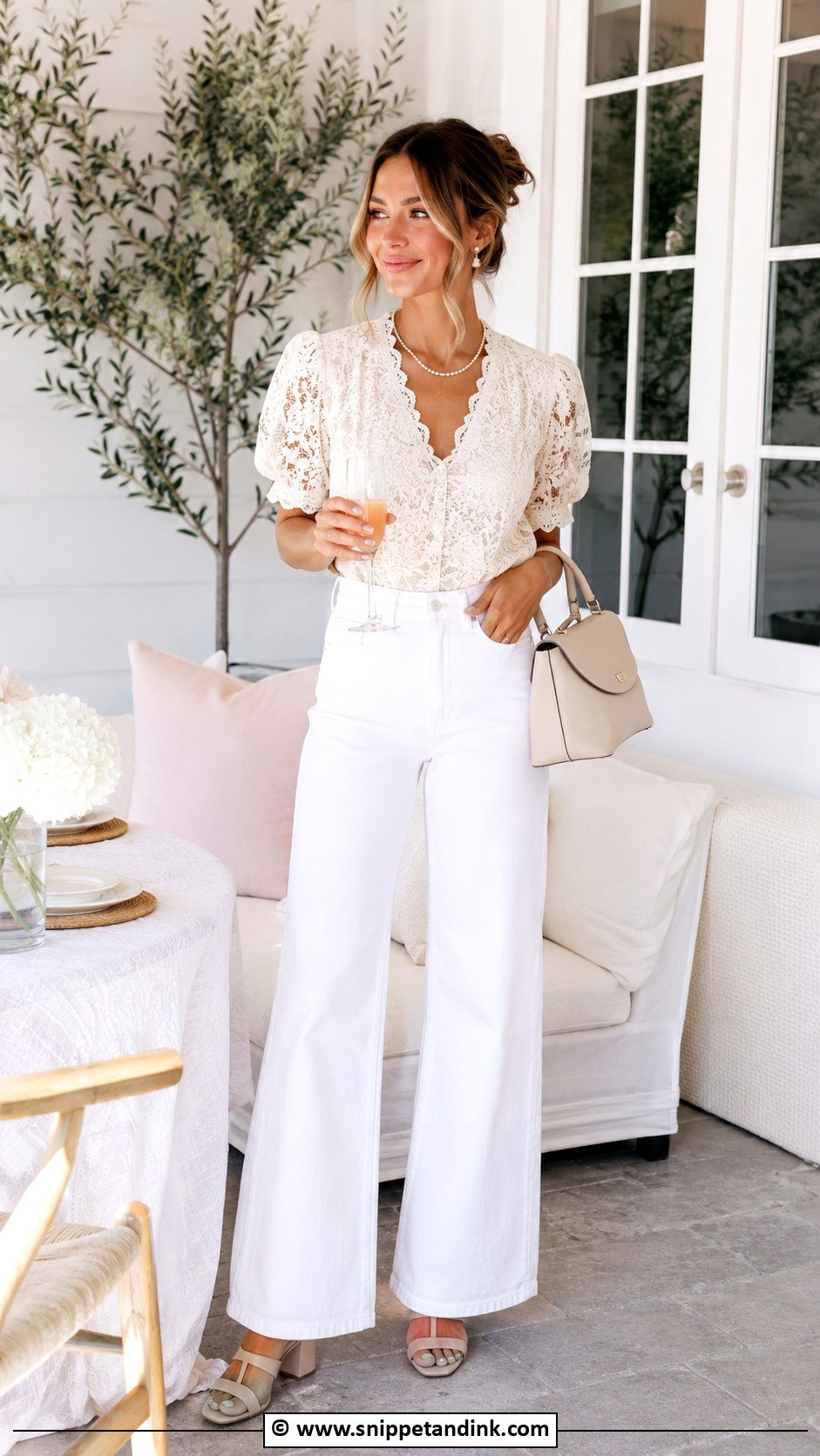 Casual White Jeans Bridal Brunch Outfit - Snippet and Ink - 25 Bridal Brunch Outfit Ideas