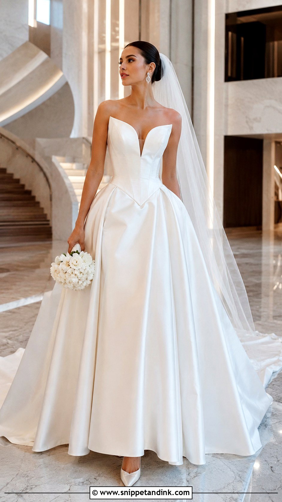 Cat Eye Corset Basque Waist Wedding Dress - Snippet and Ink - 20 Corset Basque Waist Wedding Dress Ideas