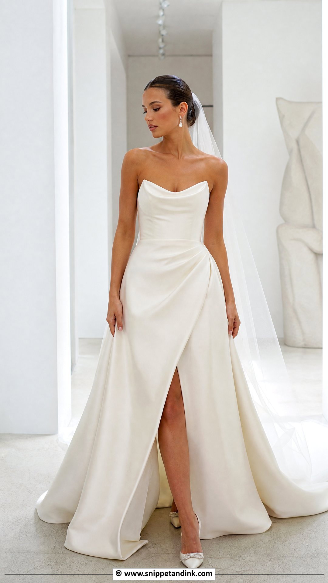 Cat Eye Neckline Bridal Dress - Snippet and Ink - 35 Latest Bridal Dresses