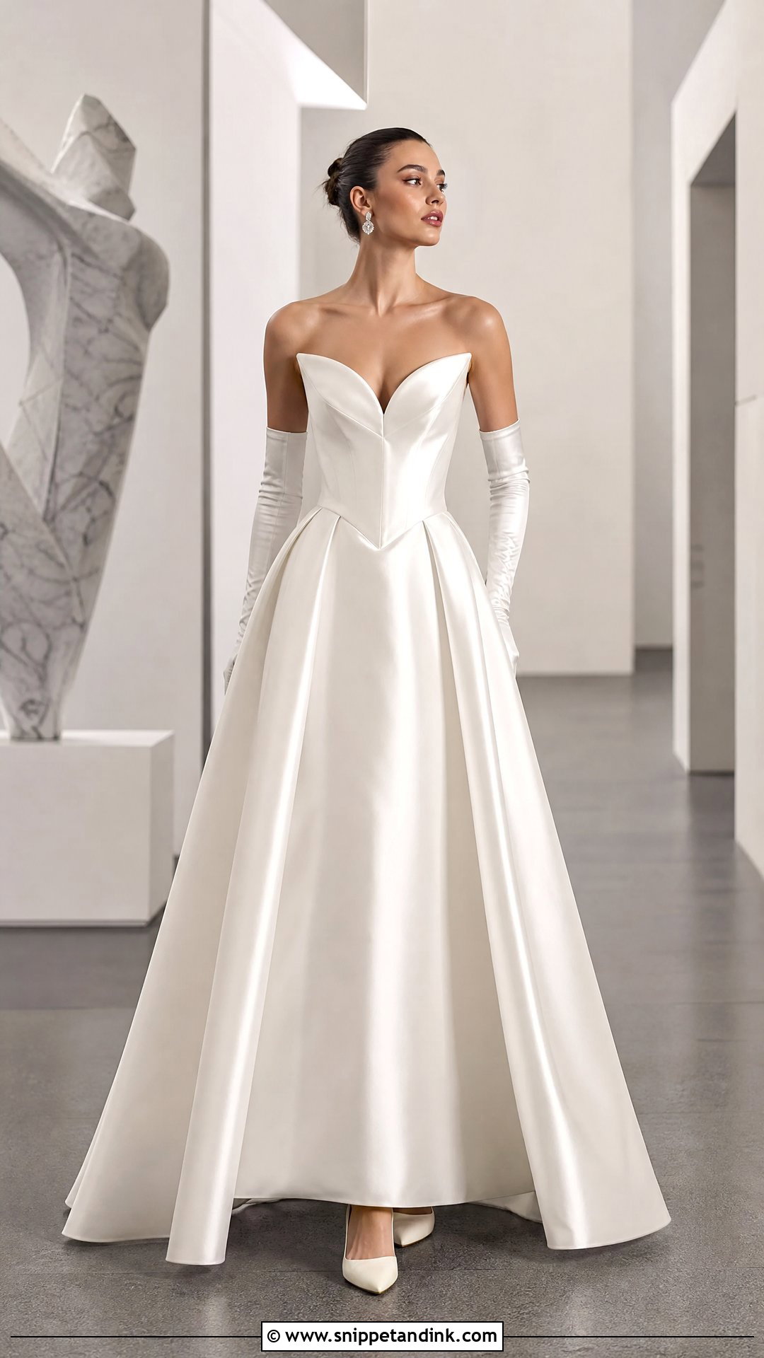 Cat Eye Satin Basque Waist Wedding Dress - Snippet and Ink - 20 Satin Basque Waist Wedding Dress Ideas