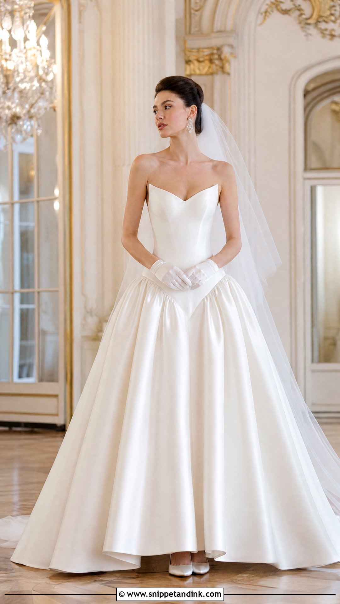 Cat Eye Strapless Drop Waist Wedding Dress - Snippet and Ink - 20 Strapless Drop Waist Wedding Dress Ideas