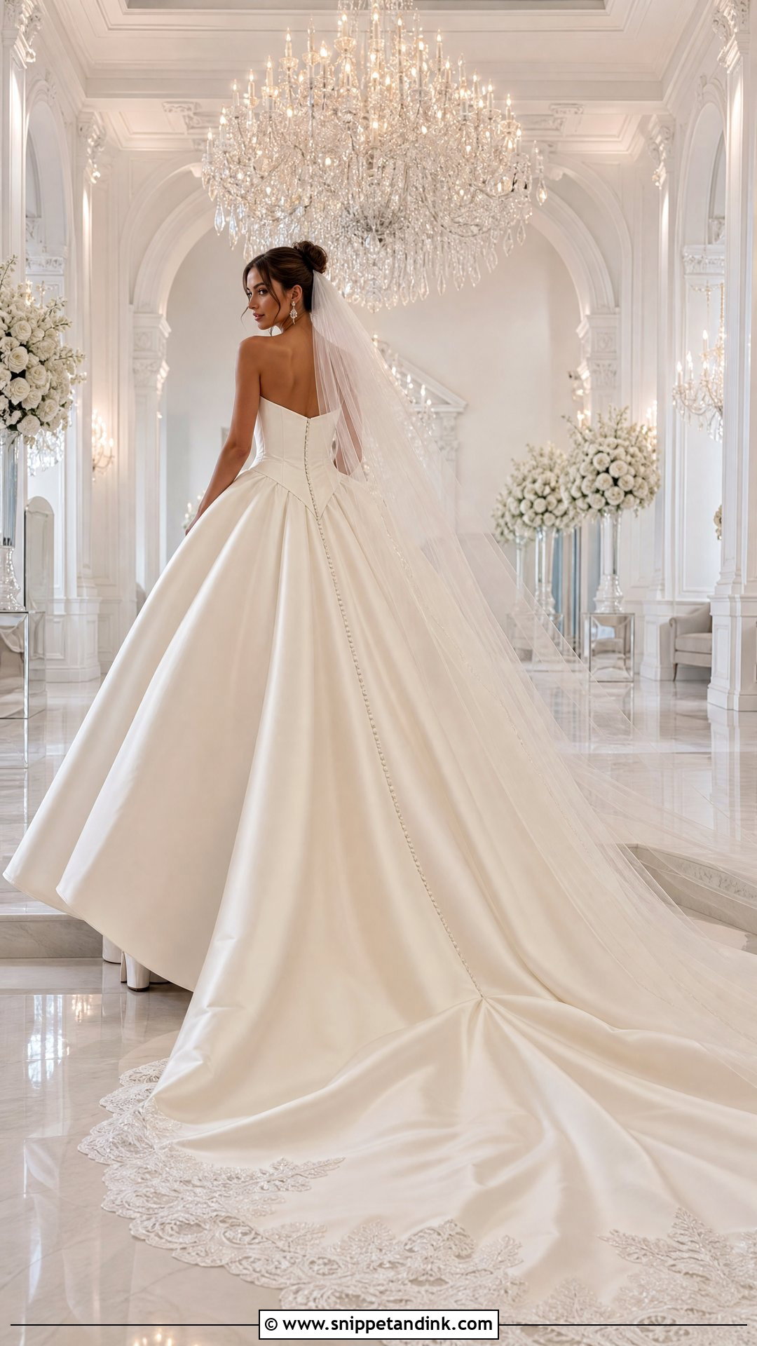 Cathedral Train Ball Gown Wedding Dress - Snippet and Ink - 20 Over the Top Wedding Dress Ideas