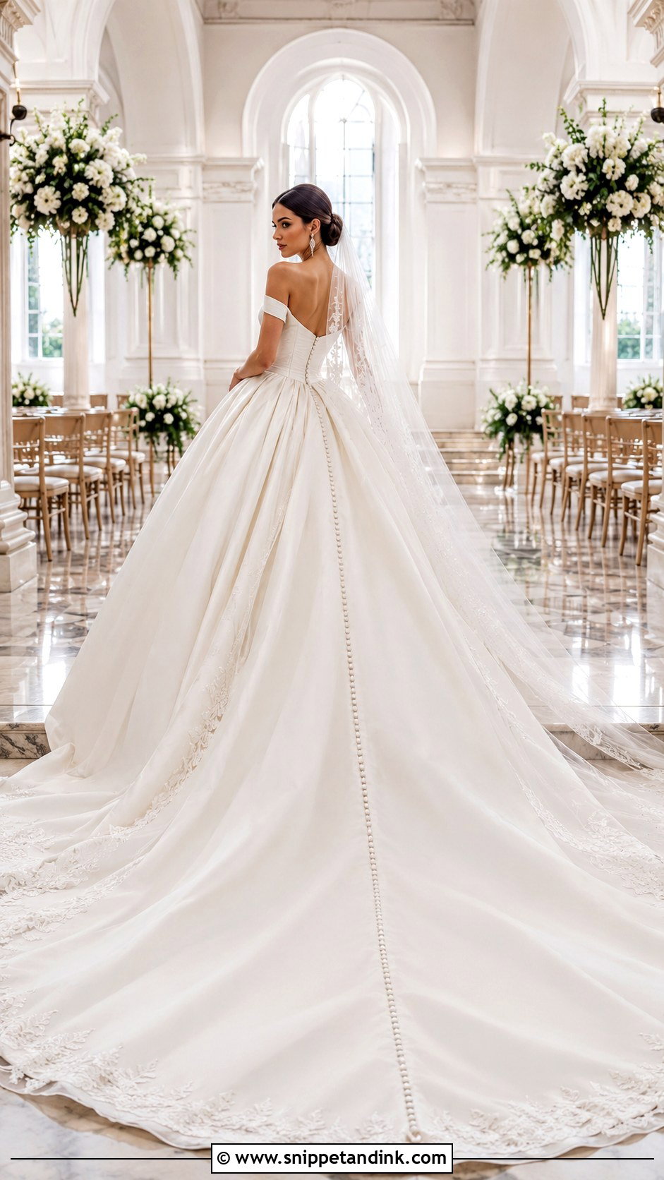 Cathedral Train Ball Gown Wedding Dress - Snippet and Ink - 20 Ball Gown Wedding Dress Princess Ideas