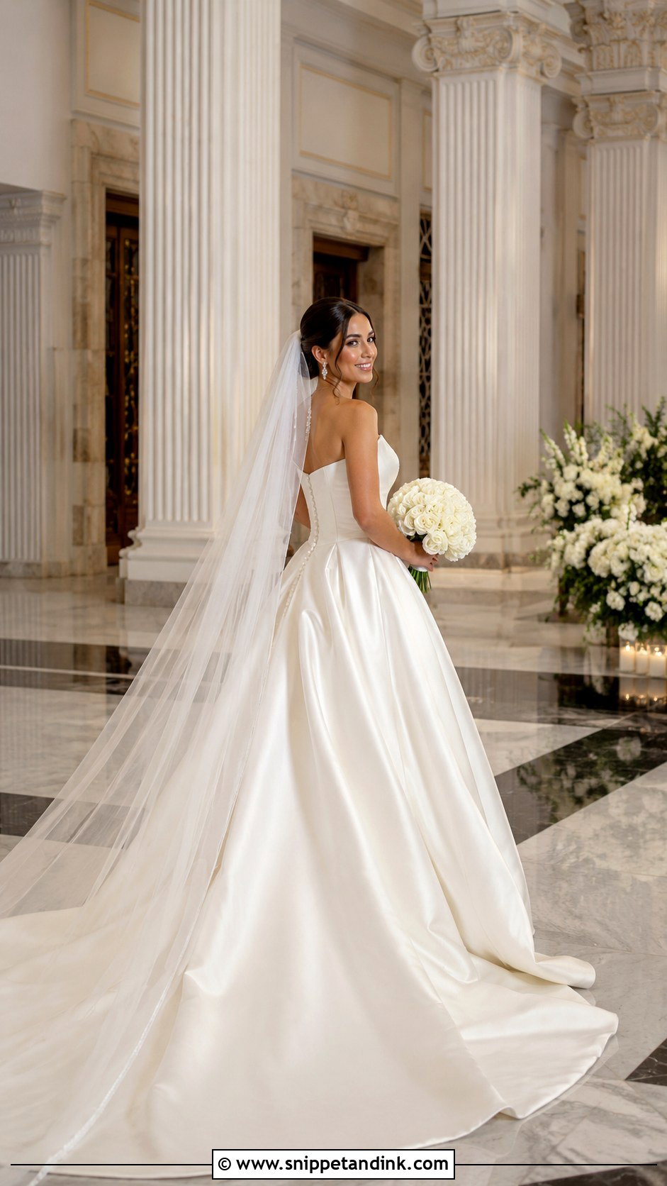 Cathedral Train Basque Waist Wedding Dress - Snippet and Ink - 20 Basque Waist Wedding Dresses