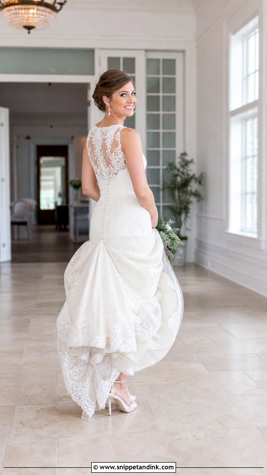 Cathedral Train Bustle Wedding Dress - Snippet and Ink - 25 Wedding Dress Bustle Ideas