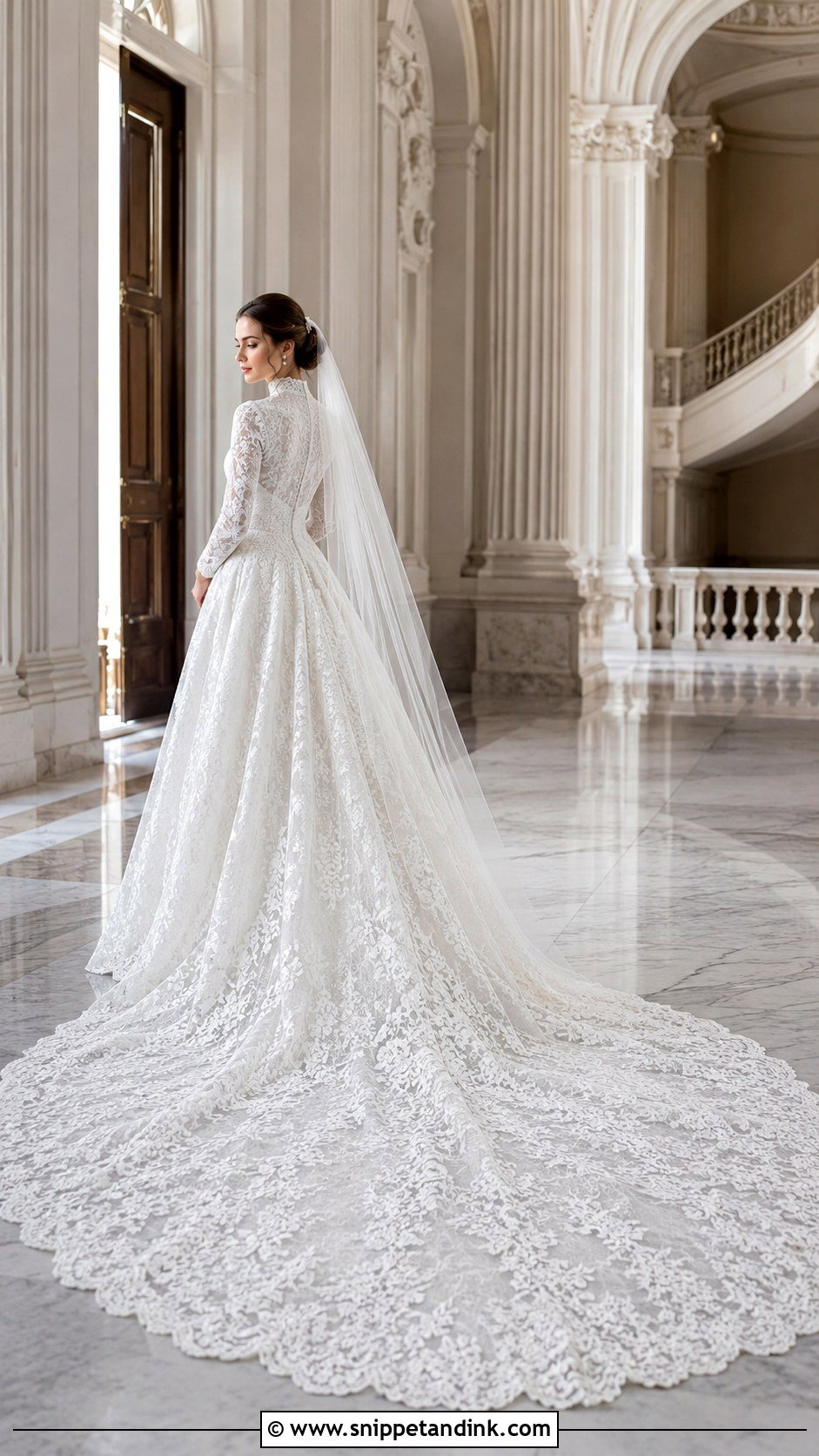 Cathedral Train Christian Bridal Gown - Snippet and Ink - 30 Christian Bridal Gown Ideas