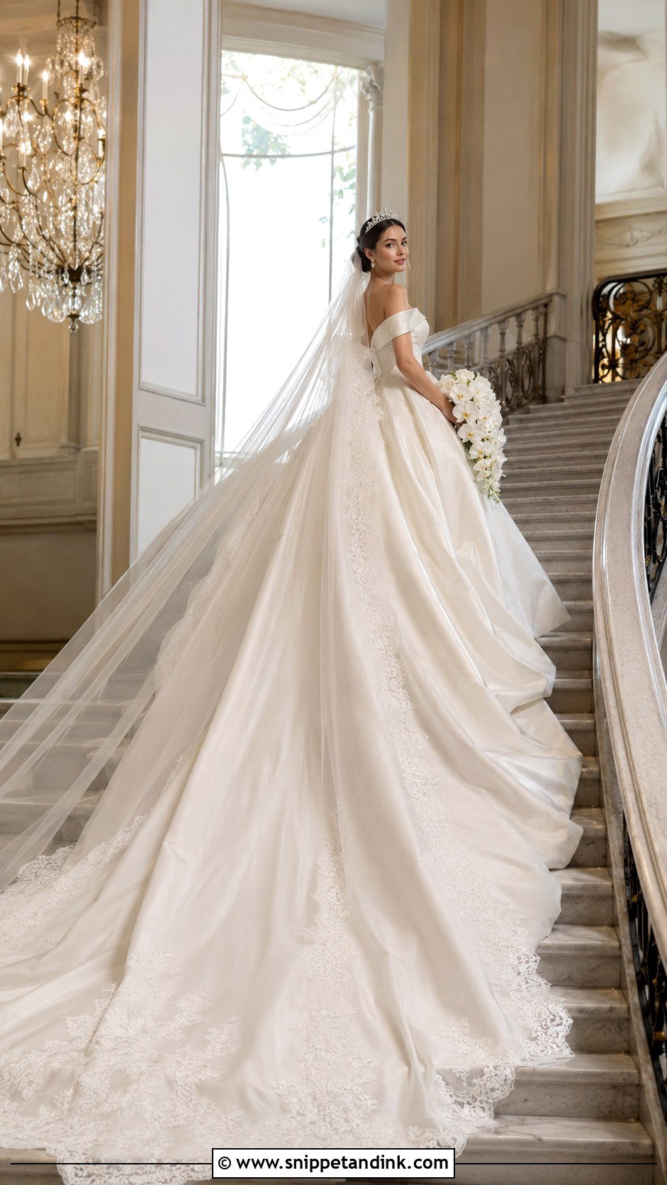 Cathedral Train Cinderella Gown - Snippet and Ink - 20 Cinderella Gown Wedding Ideas