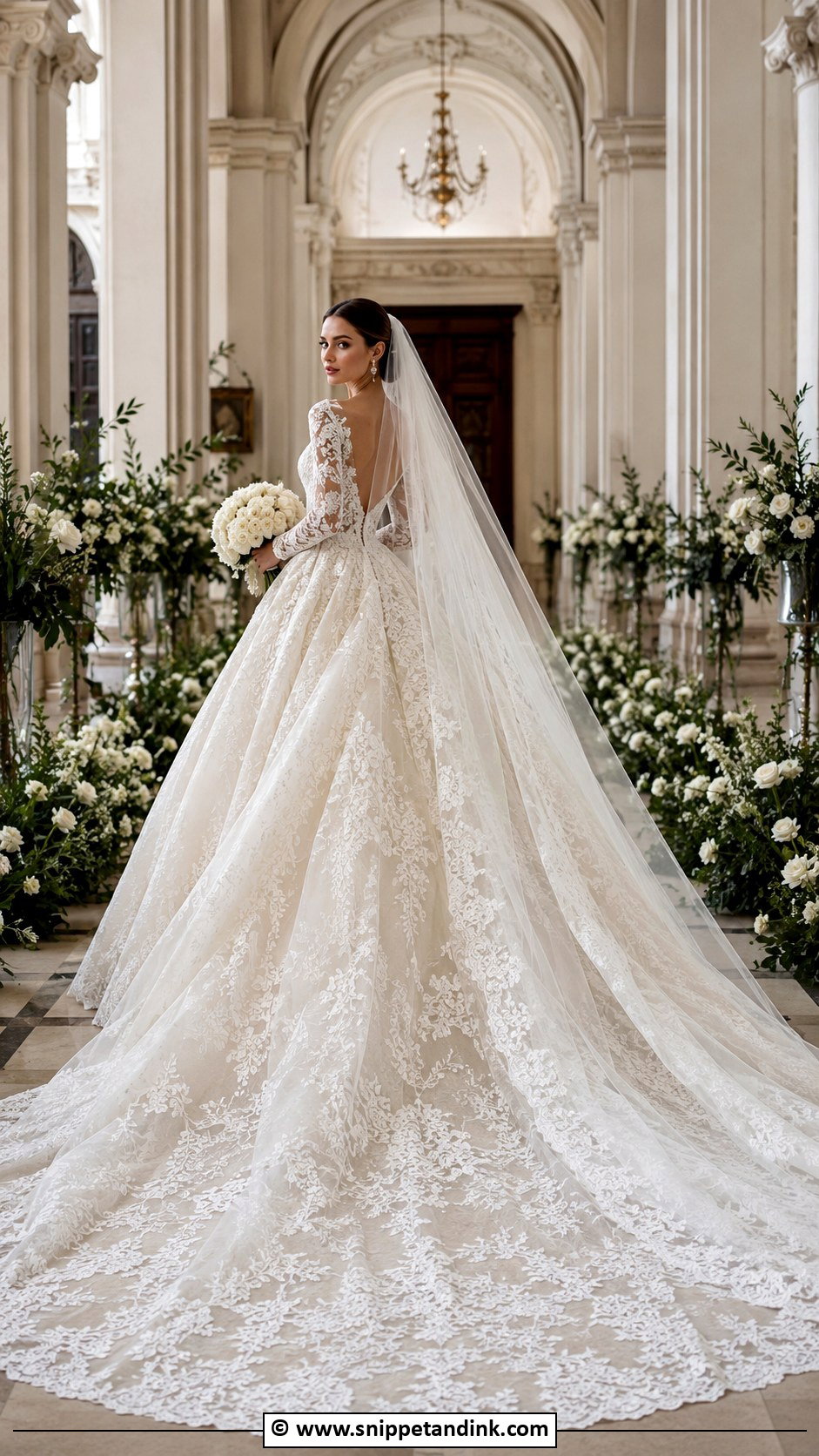 Cathedral Train Fairytale Wedding Dress - Snippet and Ink - 30 Fairytale Wedding Dress Ideas