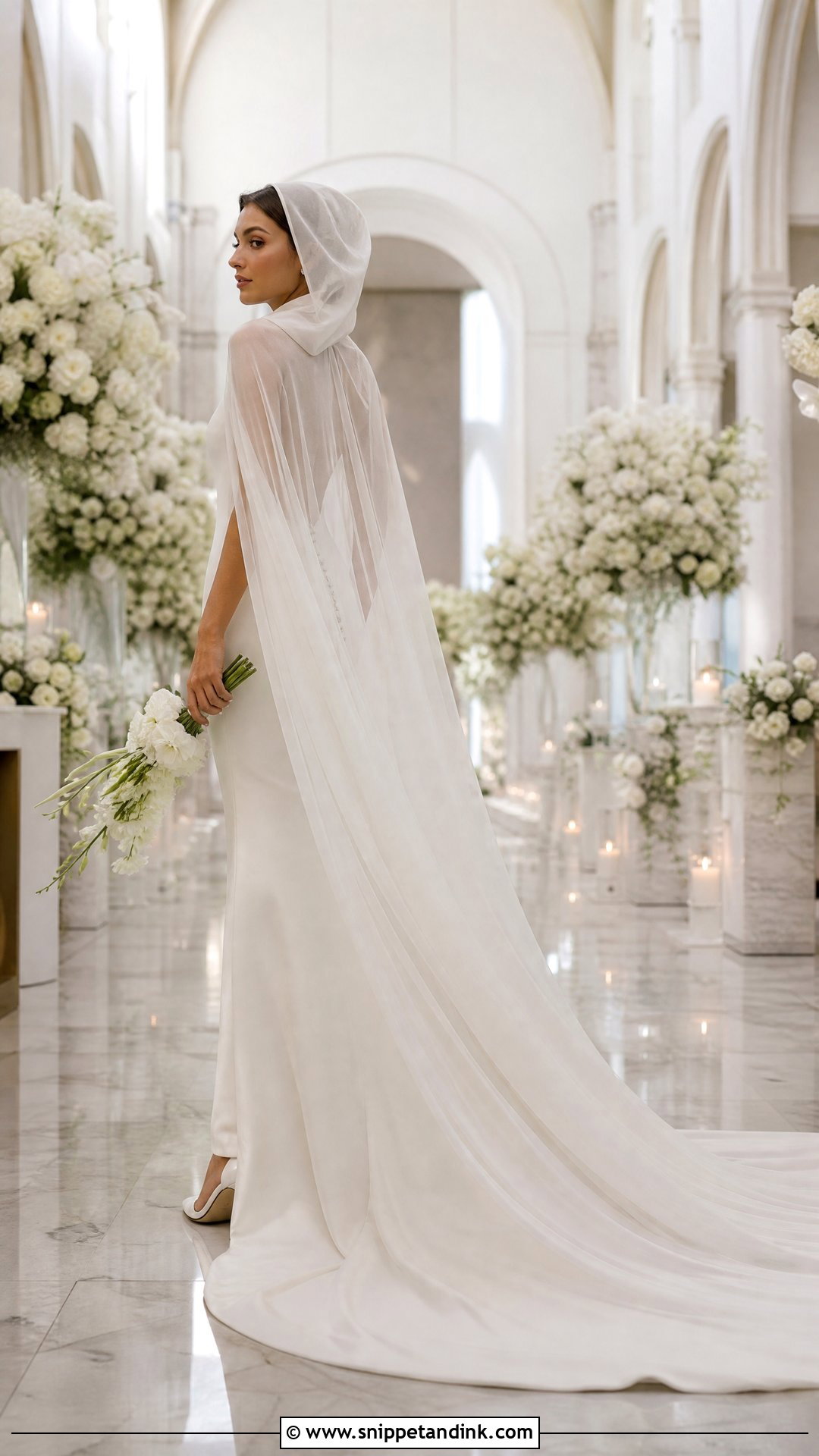 Cathedral Train Hooded Wedding Dress - Snippet and Ink - 20 Hooded Wedding Dress Ideas