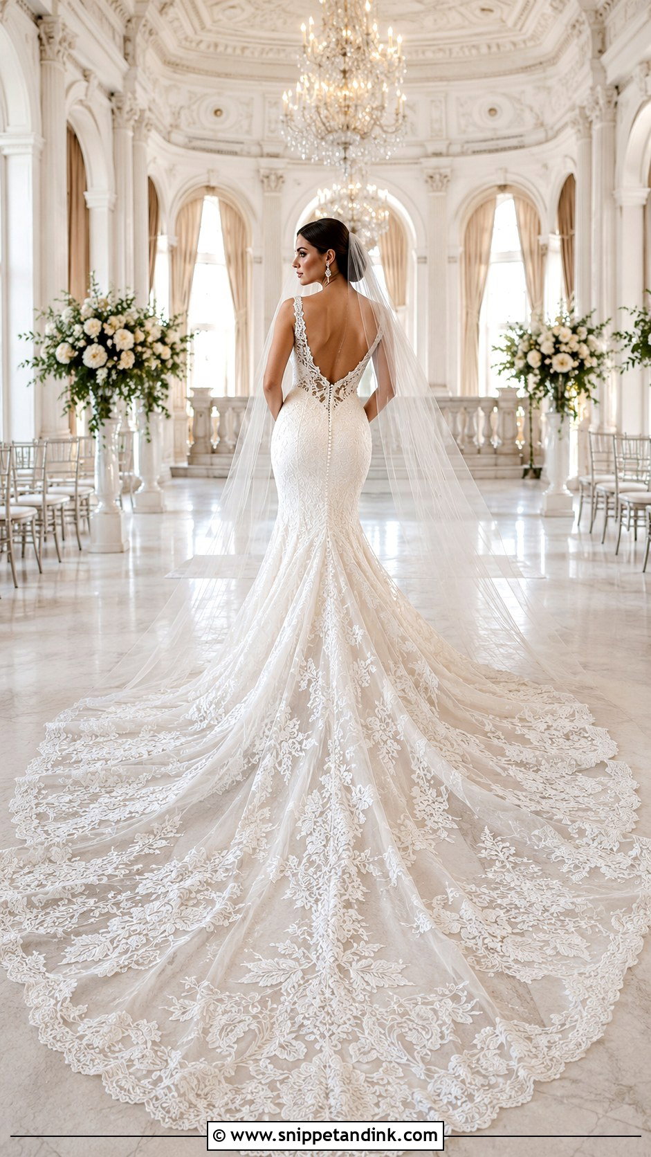 Cathedral Train Mermaid Bridal Dress - Snippet and Ink - 20 Mermaid Bridal Dresses