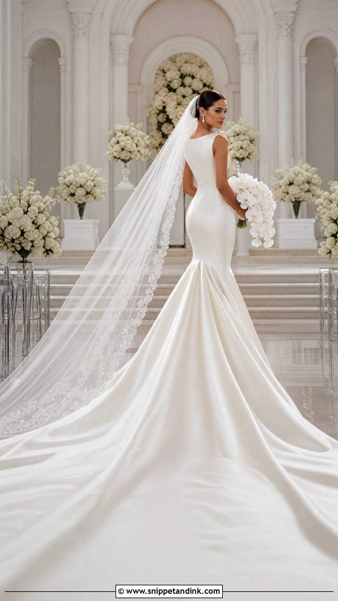 Cathedral Train Mermaid Wedding Dress - Snippet and Ink - 25 Mermaid Bride Dress Ideas