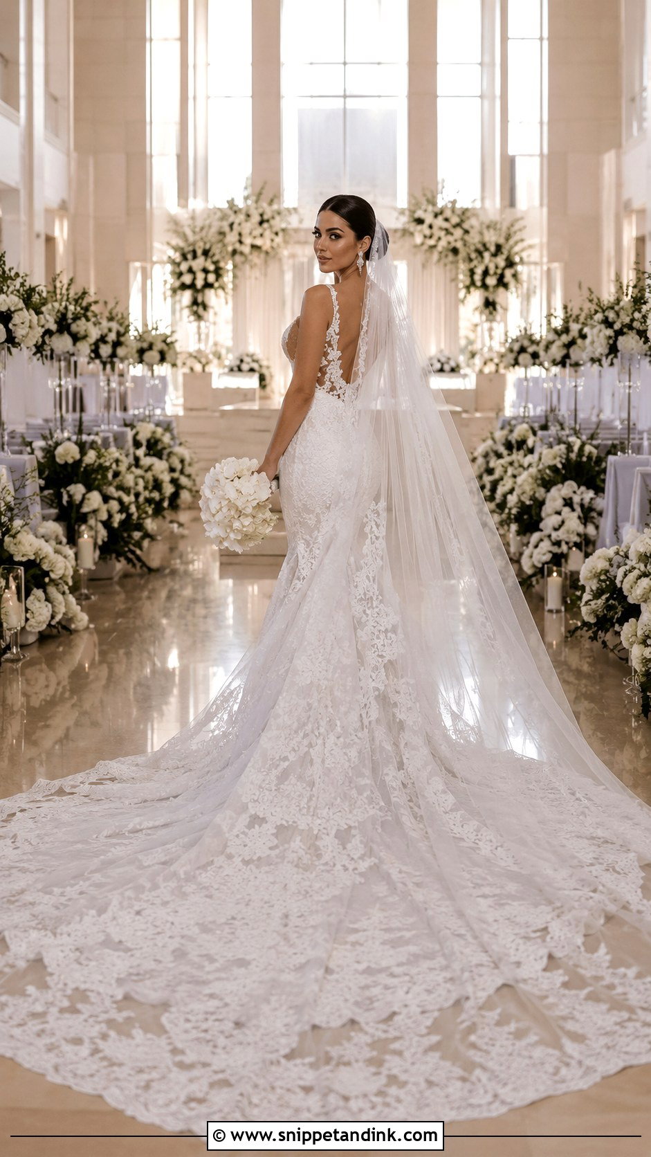 Cathedral Train Mermaid Wedding Dress - Snippet and Ink - 25 Mermaid Wedding Dress with Train Ideas