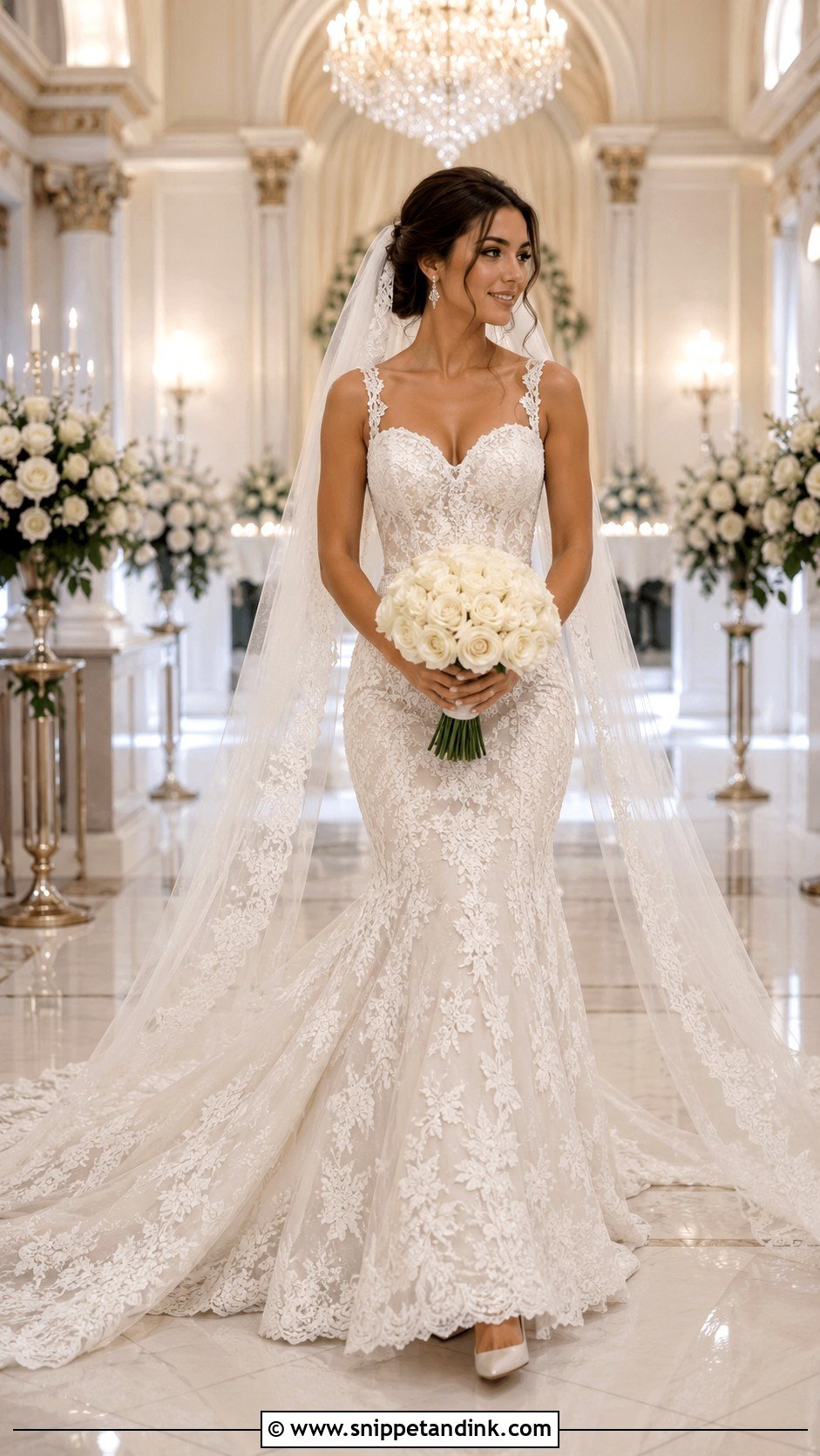 Cathedral Train Mermaid Wedding Dress With Straps - Snippet and Ink - 20 Mermaid Wedding Dress with Straps Ideas
