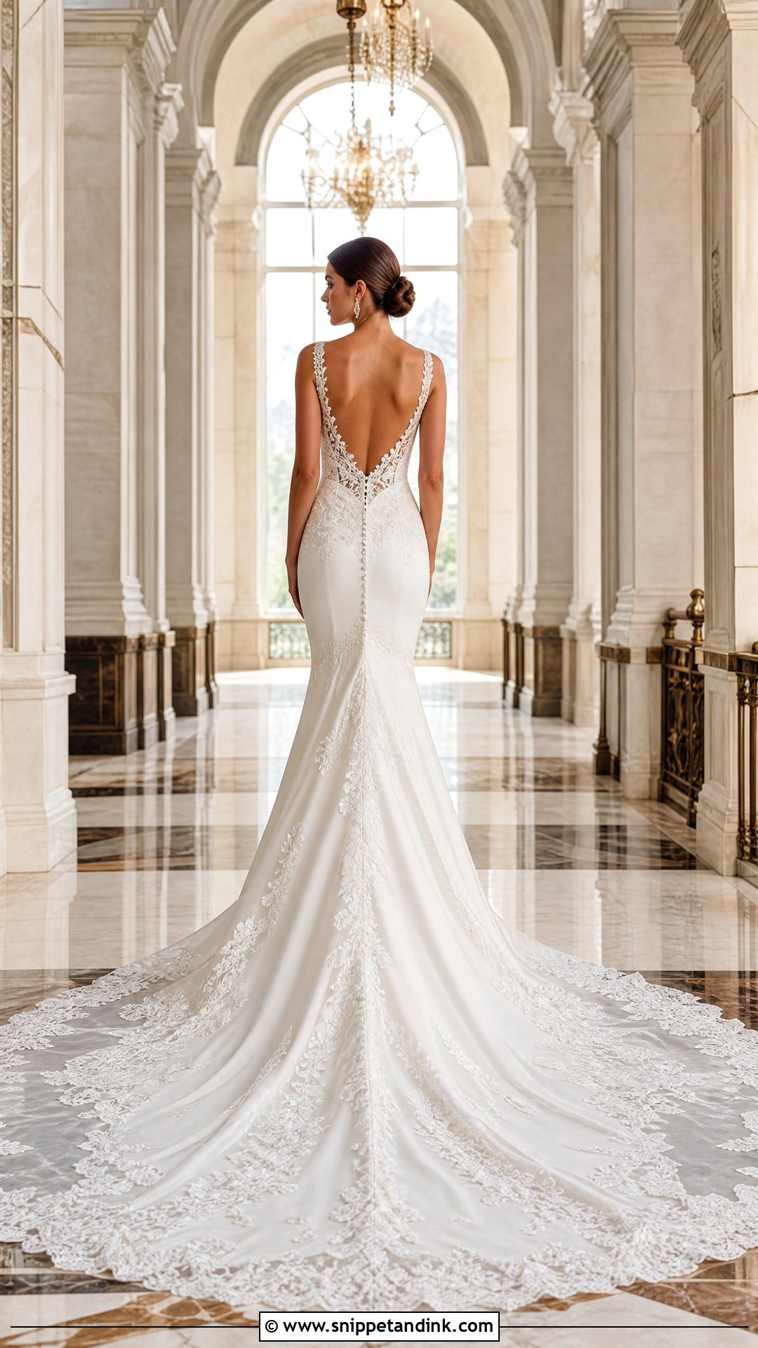 Cathedral Train Open Back Wedding Dress - Snippet and Ink - 20 Tight Wedding Dress Open Backs Ideas