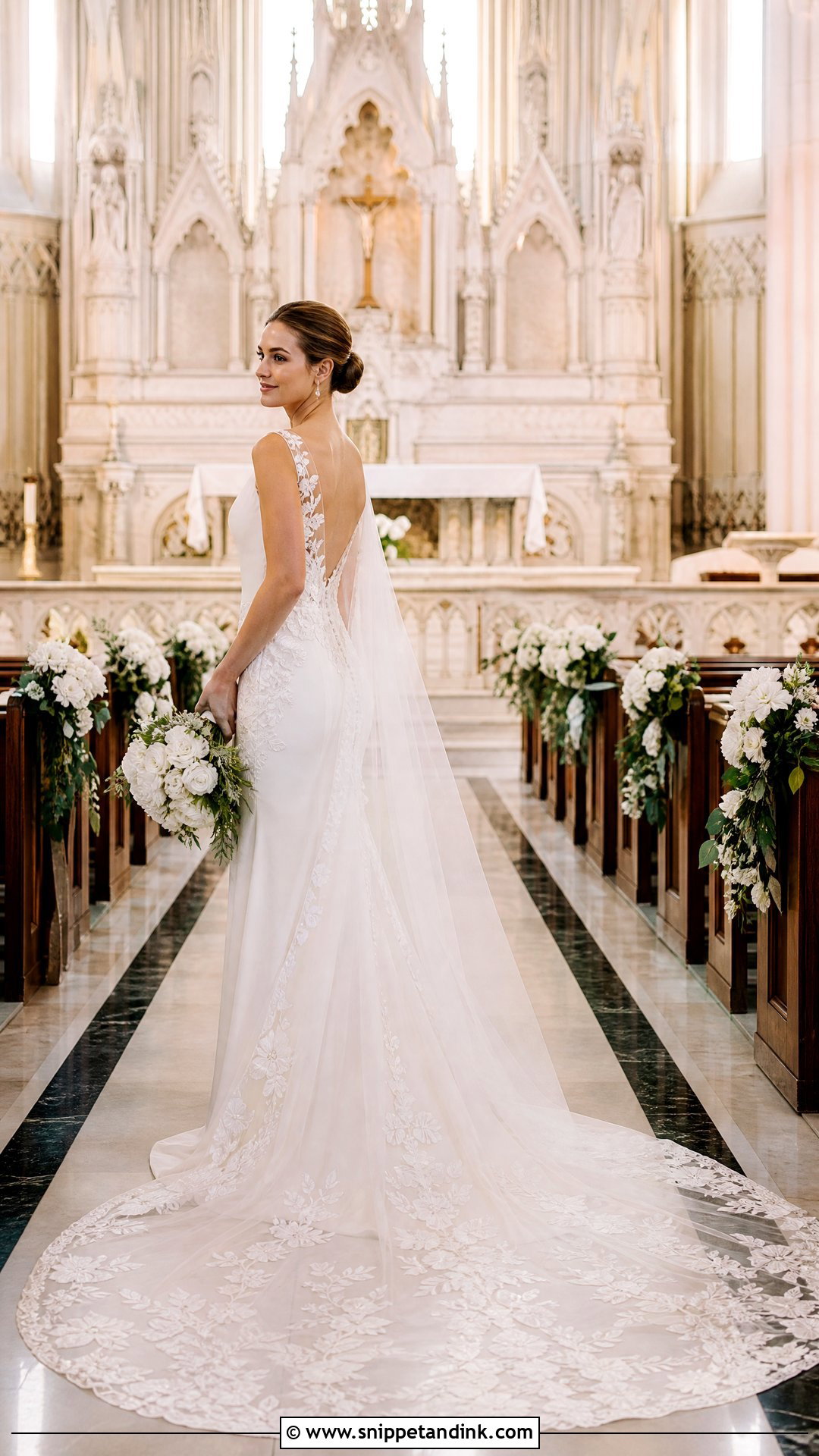 Cathedral Train Overlay Wedding Dress - Snippet and Ink - 20 Wedding Dress with Overlay Ideas