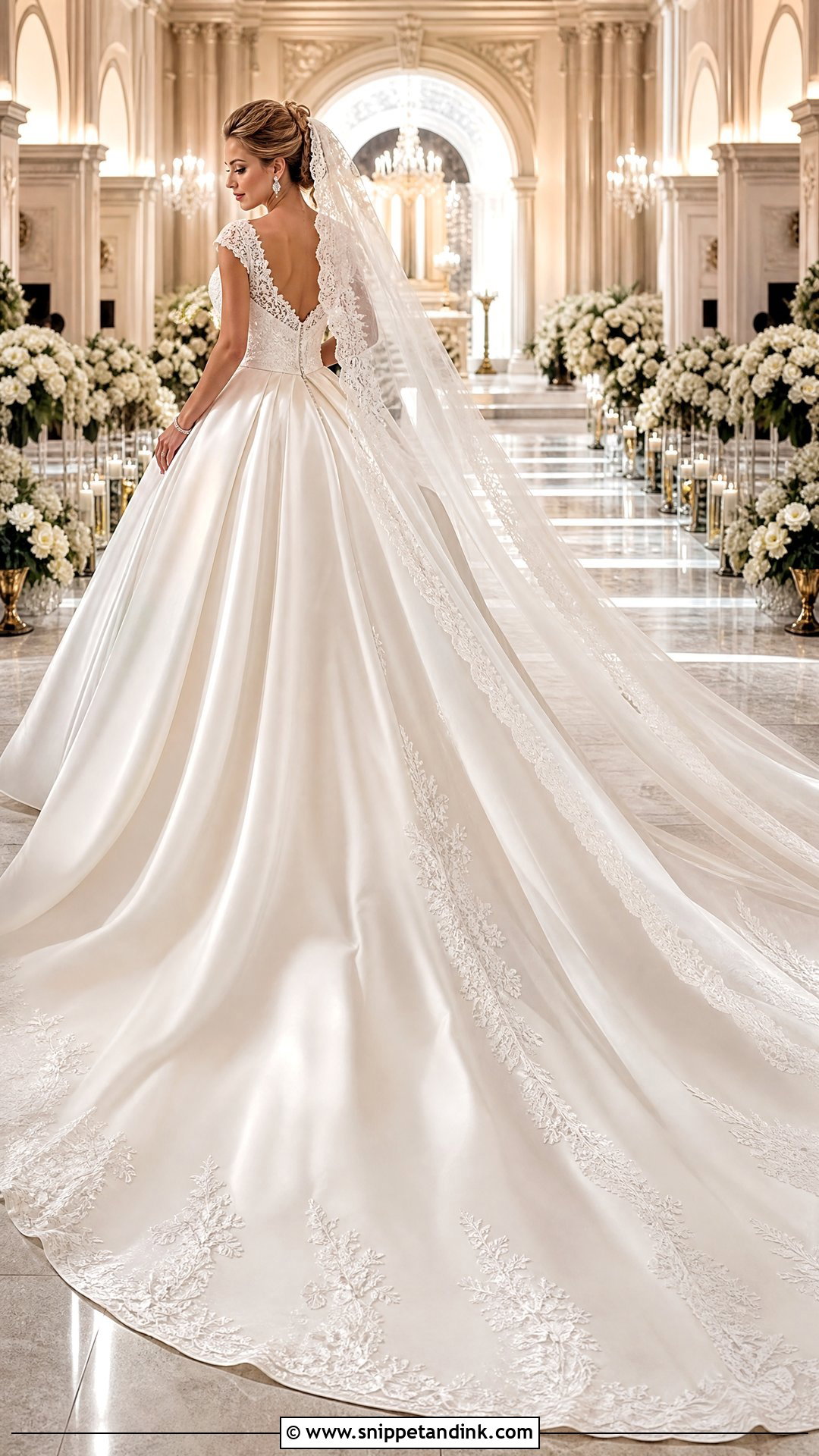 Cathedral Train Princess Ball Gown Wedding Dress - Snippet and Ink - 20 Princess Ball Gowns Wedding Dress