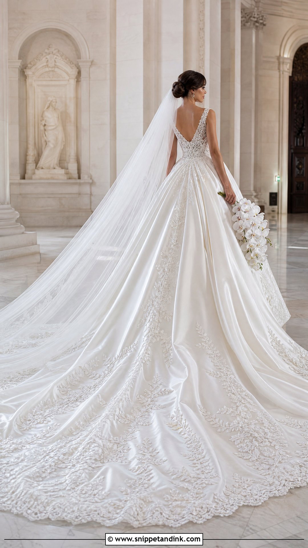 Cathedral Train Princess Ball Gown Wedding Dress - Snippet and Ink - 20 Princess Wedding Dresses Ball Gown Fairytale