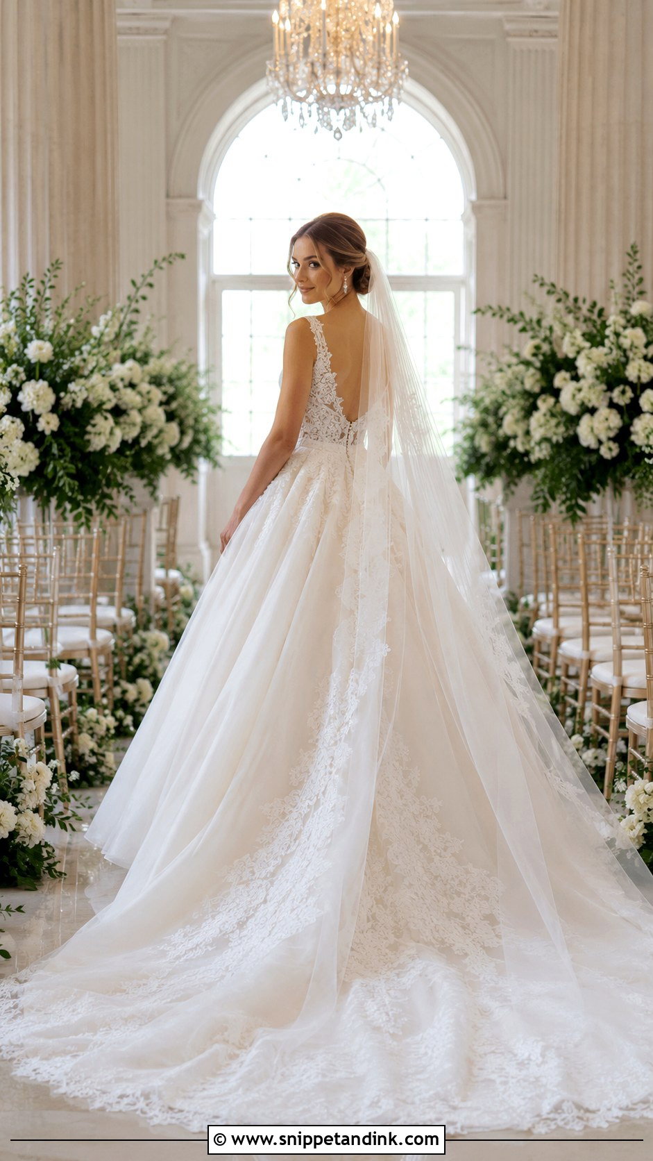 Cathedral Train Princess Bridal Gown - Snippet and Ink - 20 Princess Bridal Gown Ideas