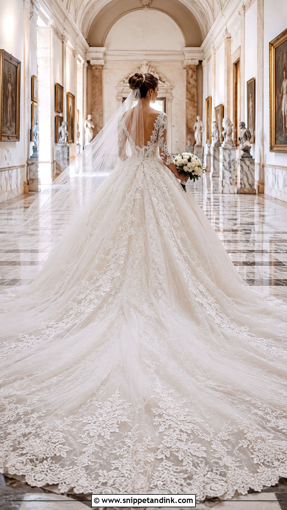 Cathedral Train Princess Wedding Dress - Snippet and Ink - 20 Gorgeous Wedding Dress Princesses Ideas